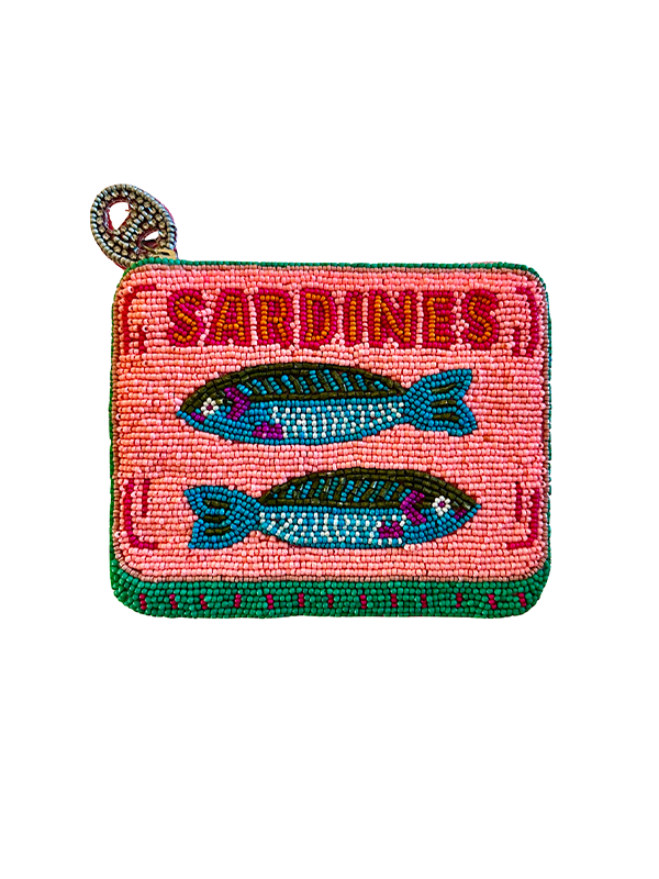 Beaded Coin Purse: Sardines