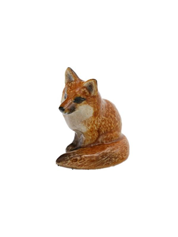 Porcelain Miniature: Brush Red Fox Sitting