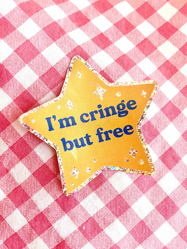I'm Cringe but Free Star Sticker
