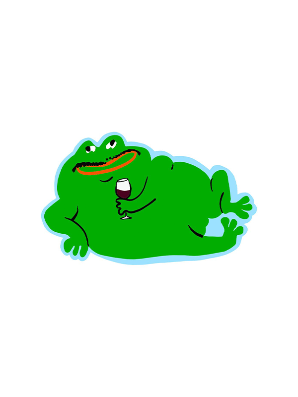 Wine Frog Sticker
