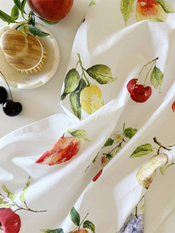Flour Sack Tea Towel: Fruit