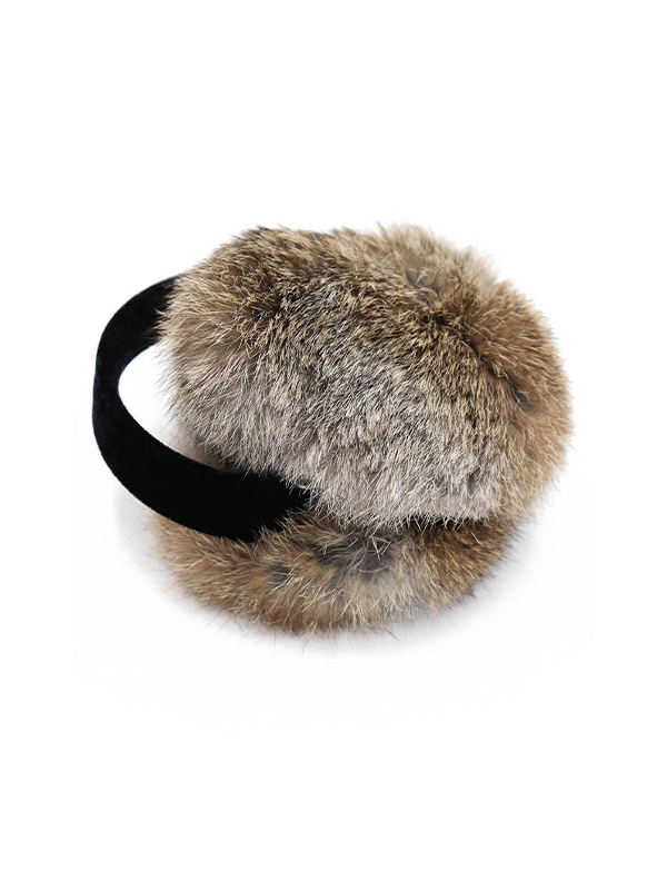 Rabbit Fur Earmuffs with Velvet Band: Assorted