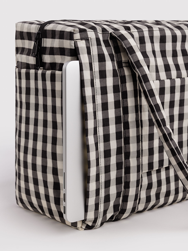 Small Cloud Carry-On: Black and Cream Gingham