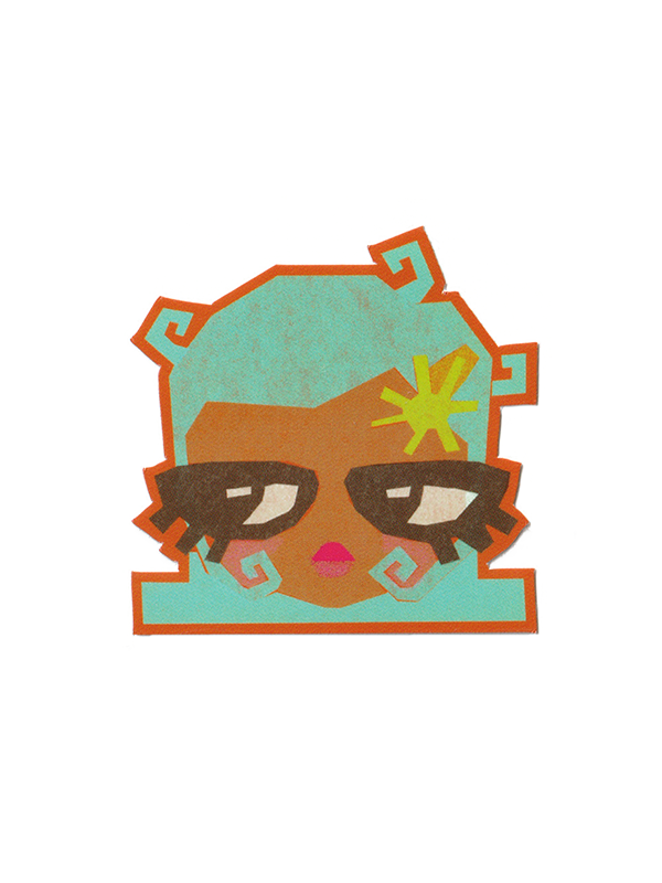Construction Paper Girl Sticker