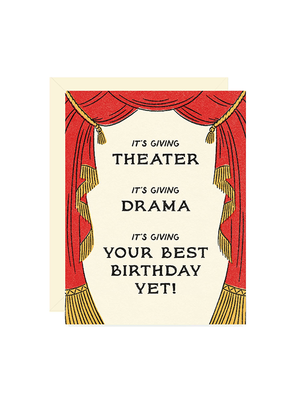 It’s Giving Drama Birthday Card