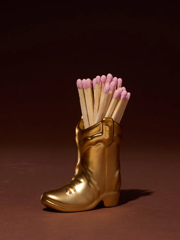 Cowboy Boot Match Holder: Gold Metallic