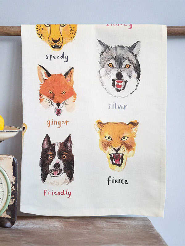 Animal Cotton Tea Towel: Growlers