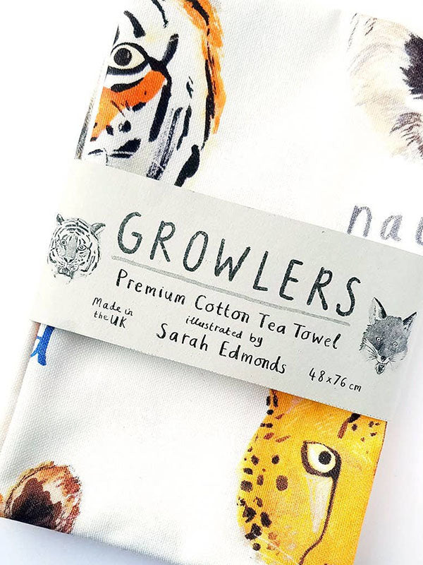 Animal Cotton Tea Towel: Growlers