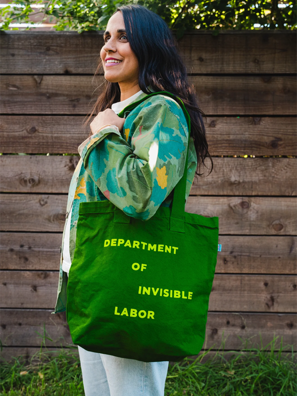 Department of Invisible Labor Tote: Green-on-Green