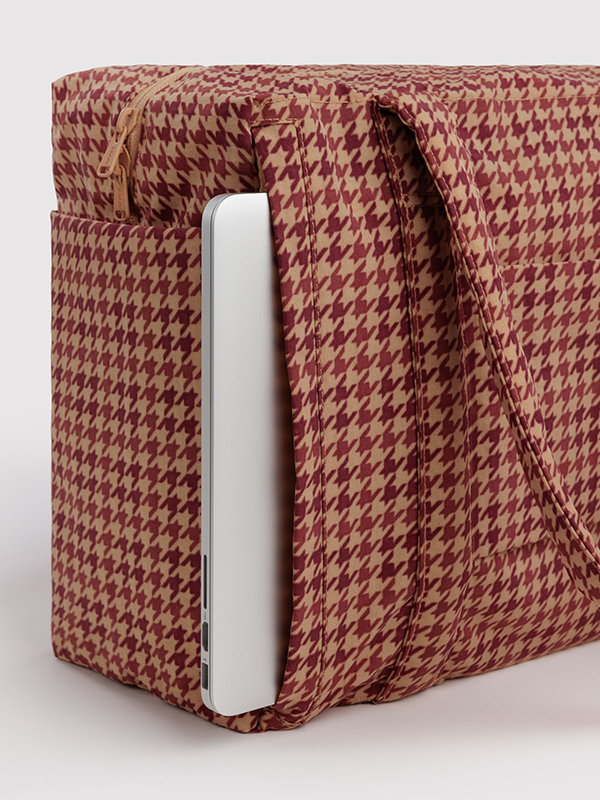Small Cloud Carry-On: Tan Houndstooth