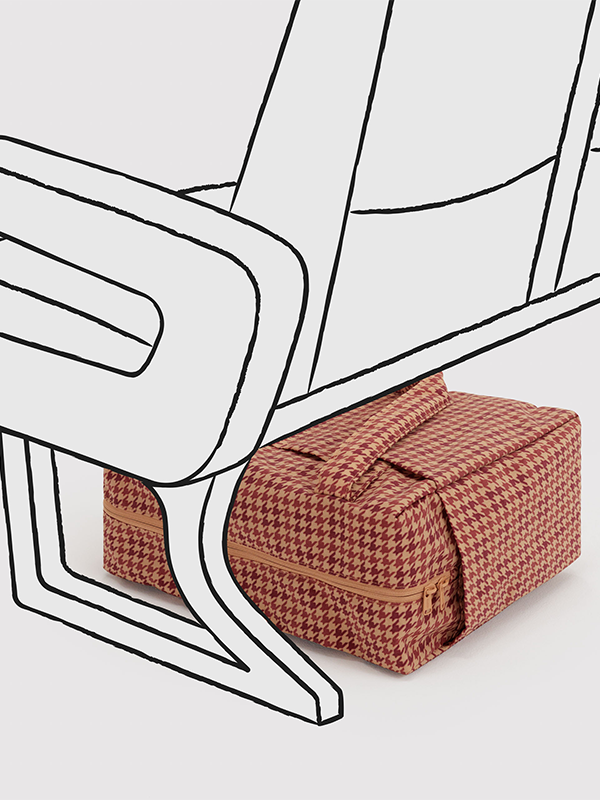 Small Cloud Carry-On: Tan Houndstooth