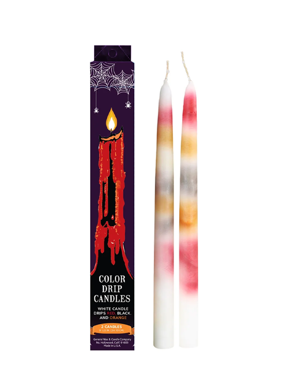 Multi-Drip Halloween Taper Candles: Set of 2