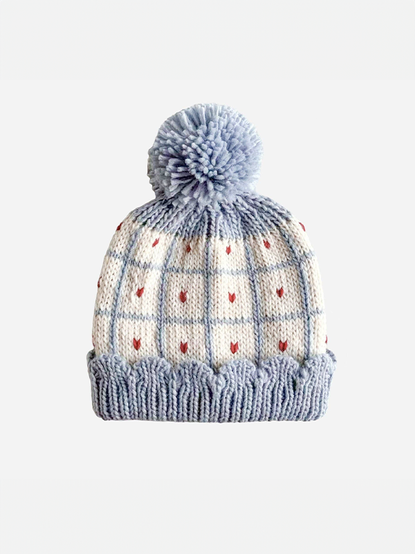 Windowpane Heart Baby Beanie