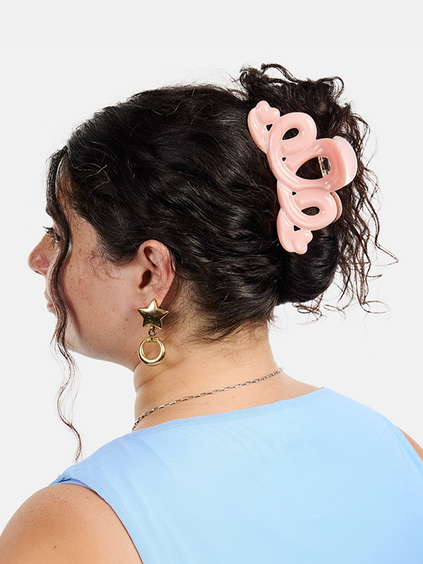 Large Heart Loop Claw: Pink