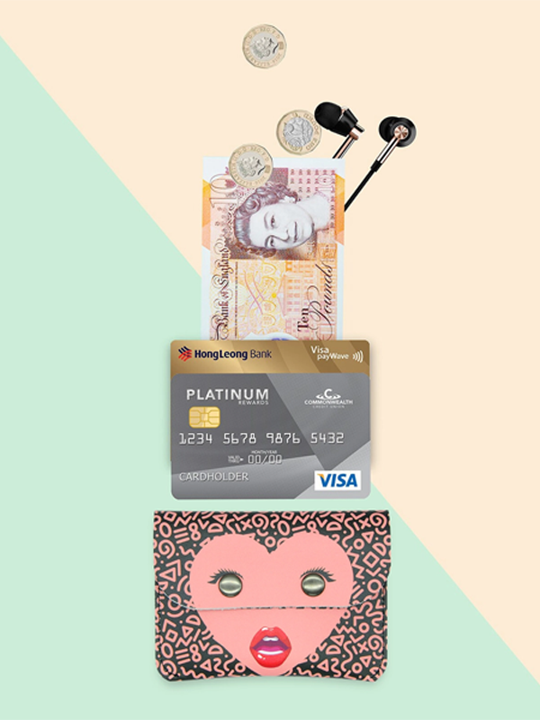 Leather Coin Purse: Heart Motif