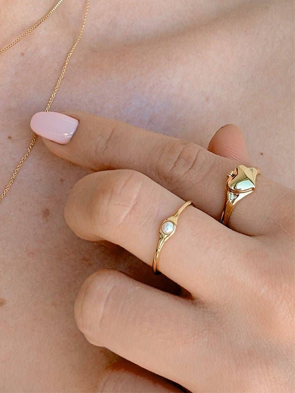 Heart Locket Ring: Gold