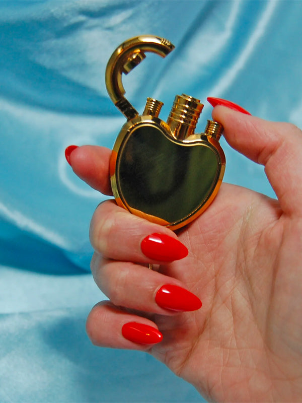 Heart Lock Lighter: Gold (Refillable)