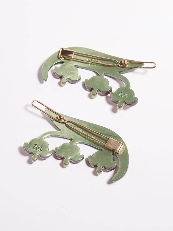 Bleeding Heart Barrettes: Set of 2