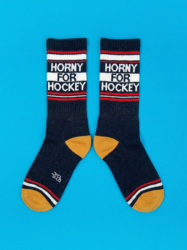 Horny For Hockey Gym Socks
