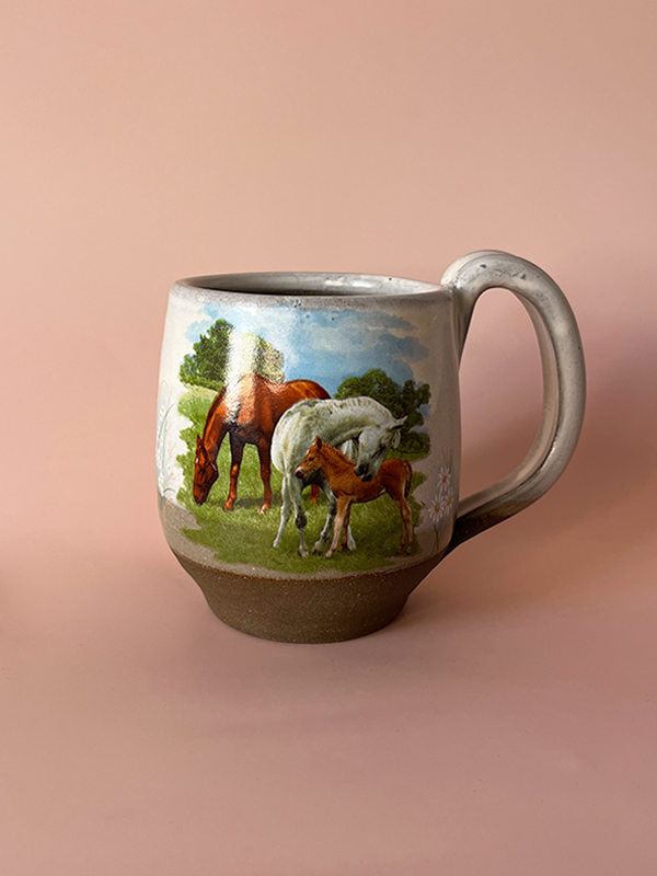 Mug: Meadow Horses (White)