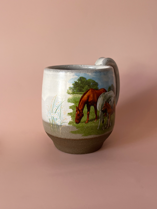 Mug: Meadow Horses (White)
