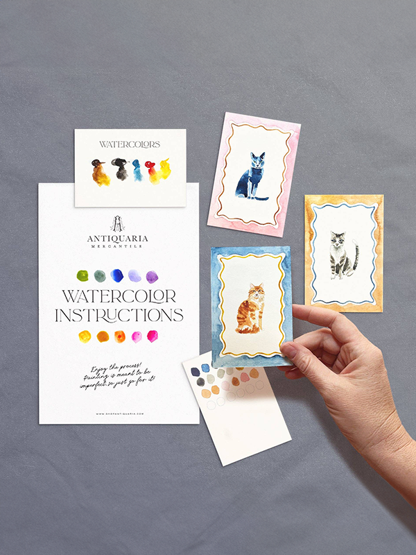 Mini Watercolor Painting Kit: Cats