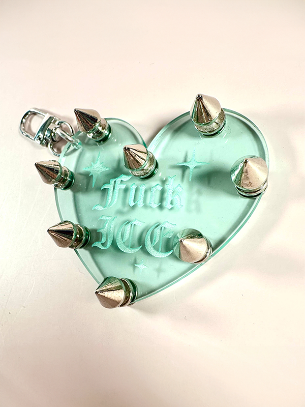 F*ck ICE Studded Bag Charm: Blue Glass
