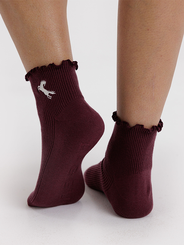 Lettuce Edge Sock: Mahogany & Navy Icons (Set of 2)