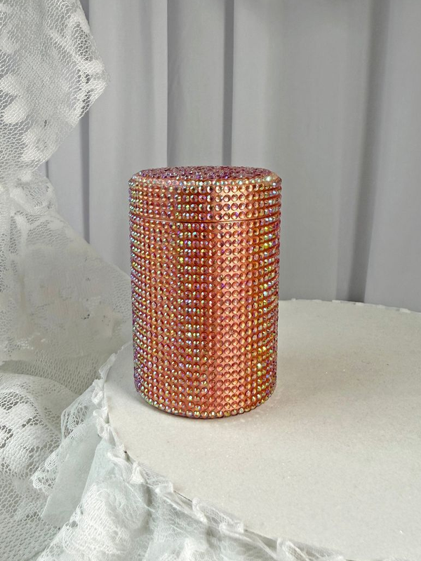 Pink Rhinestone Jar