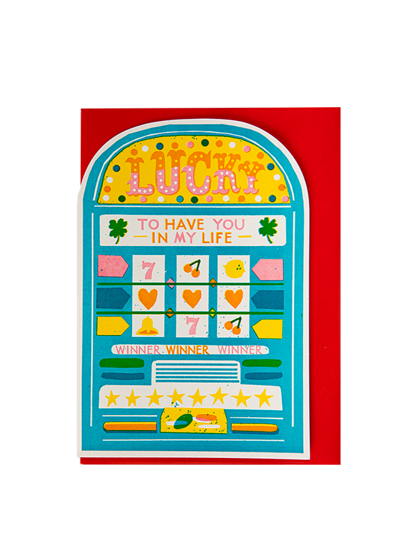 Lucky Slot Machine Cut-Out Card