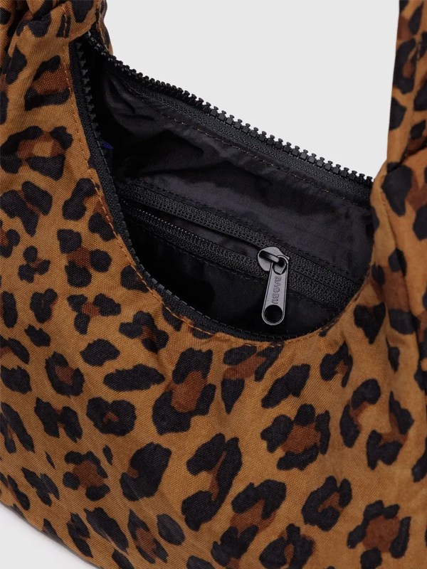 Mini Nylon Shoulder Bag: Leopard
