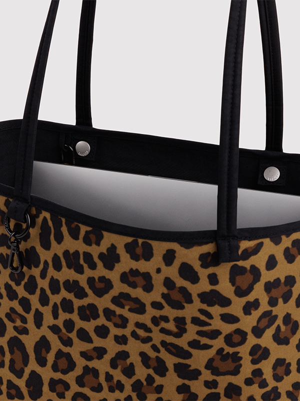 Medium Nylon Reversible Tote: Leopard Mix