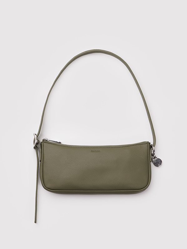 Recycled Leather Pochette: Loden