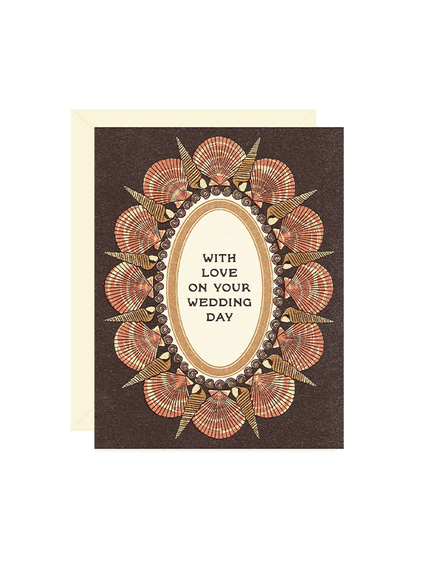 Shell Frame Wedding Card