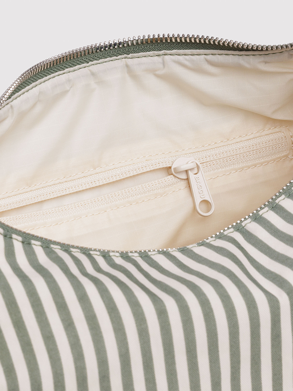 Nylon Meringue Bag: Sage Stripe