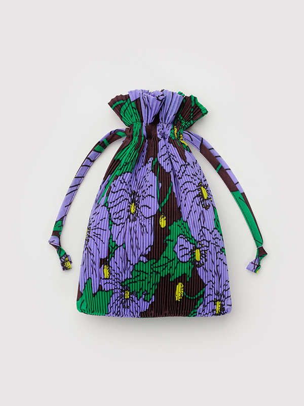 Pleated Baggu: Maroon Poppy