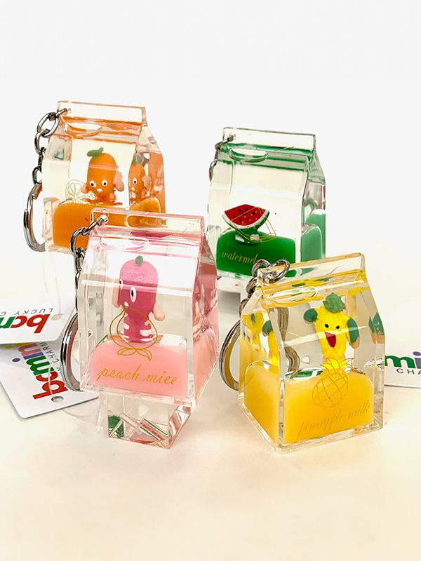 Fruit Milk Carton Key Charm: Assorted