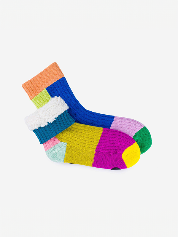 Mismatch House Socks: Rainbow