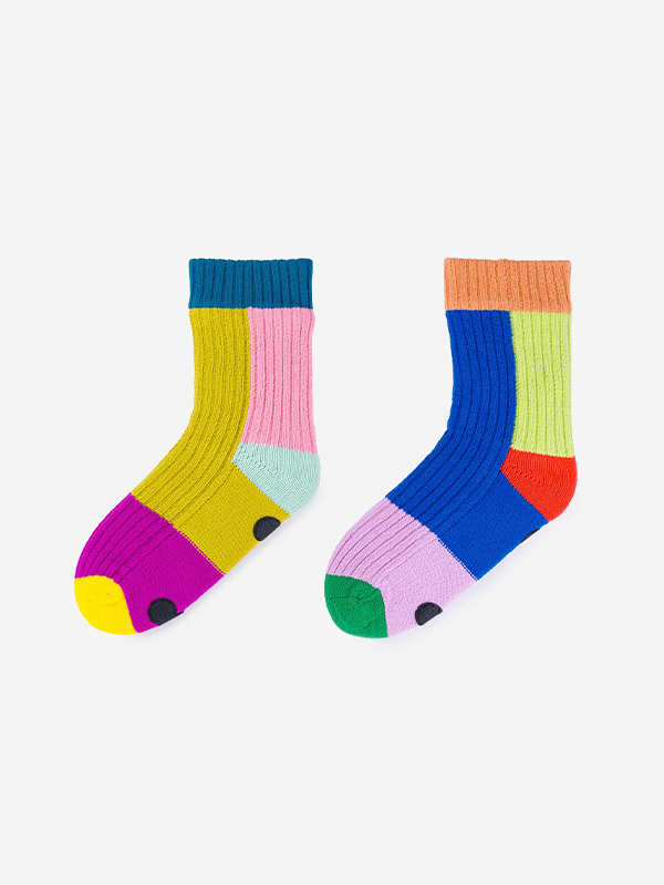 Mismatch House Socks: Rainbow