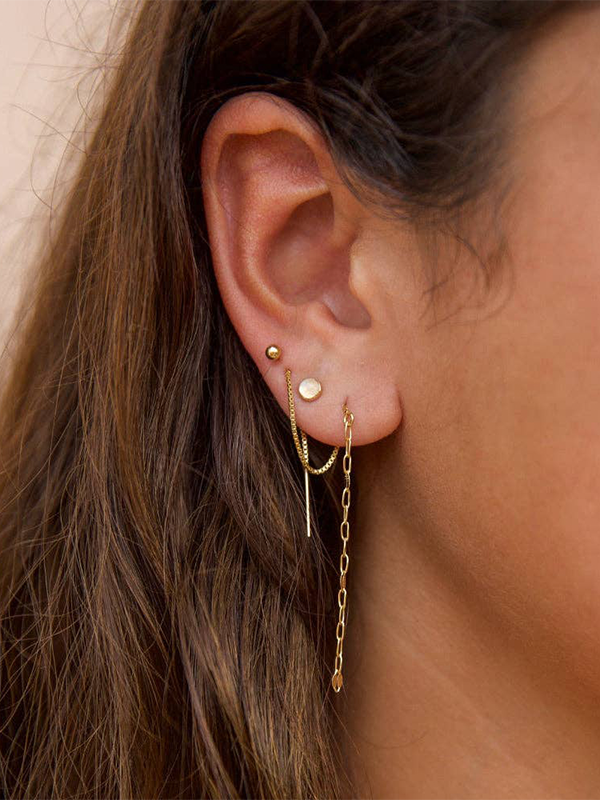 Moonstone Studs: 14k Gold Fill