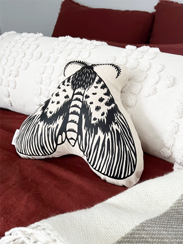 Cottage Garden Animal Printed Pillow: Moth