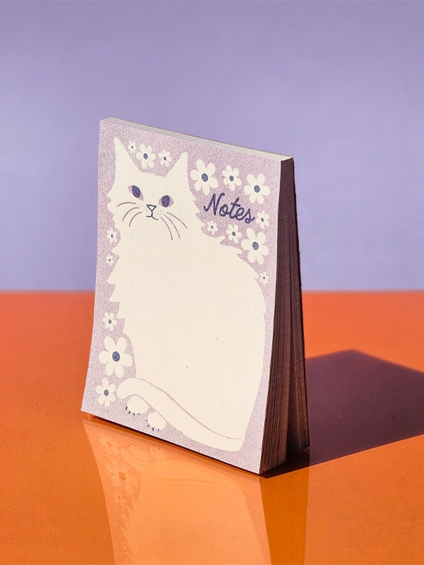 Negative Space Floral Cat Notepad