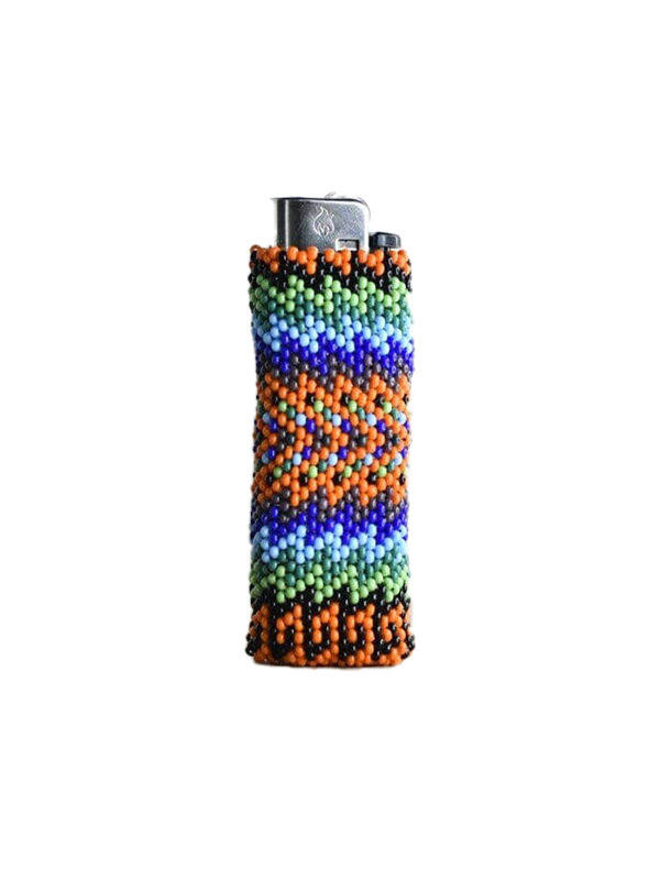 Beaded Lighter Case: Sprinkles (Orange/Blue/Green)