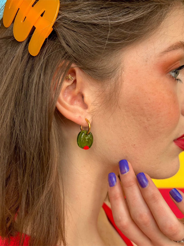 Pimento Olive Earrings