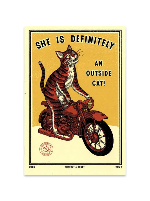 Outside Cat Print: 8 x 5.5