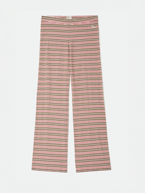 Siesta Stripe Knit Pant: Green Multi Stripe