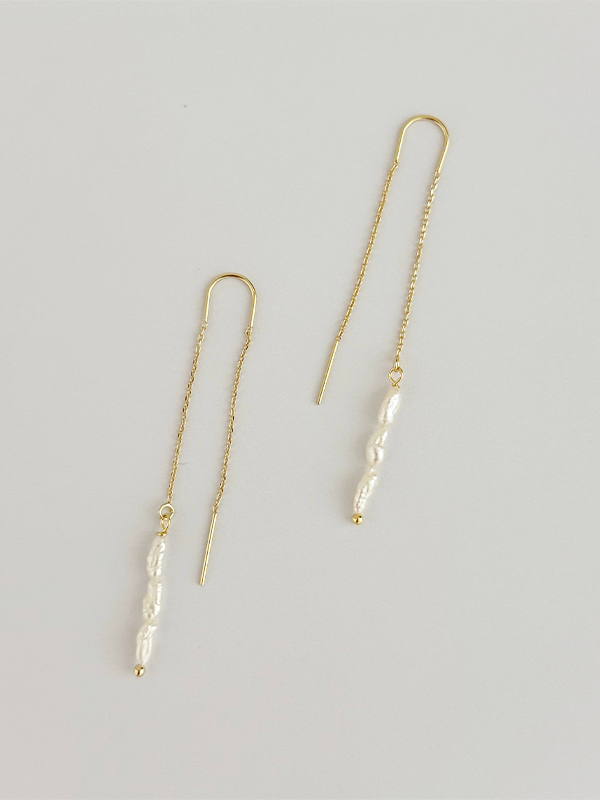 Little Pearl Threader Earrings
