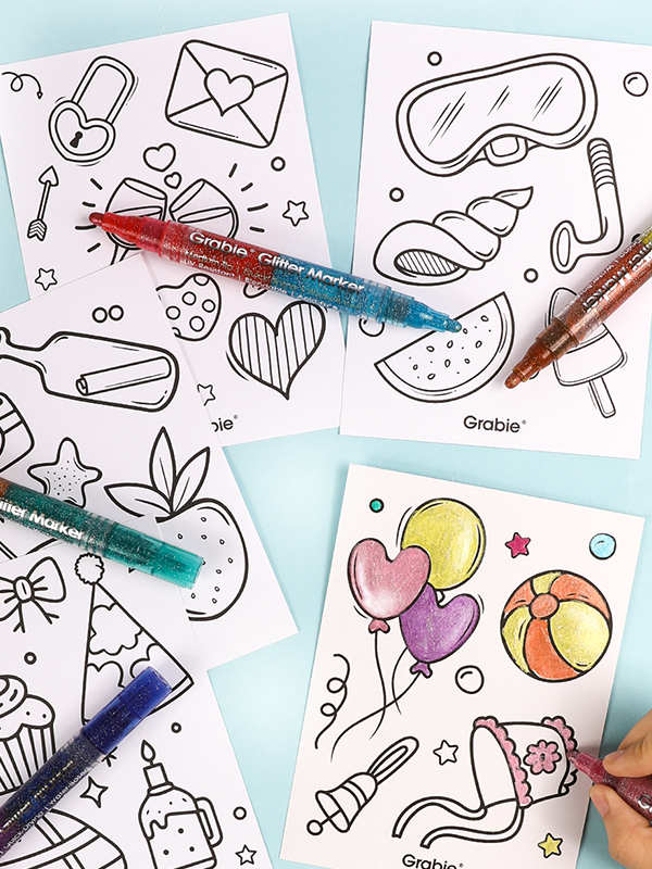 Dual Tone Iridescent Glitter Acrylic Paint Markers: Set Of 8