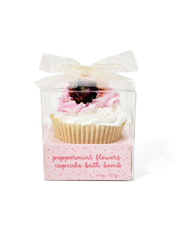 Peppermint Flowers Cupcake Bath Bomb