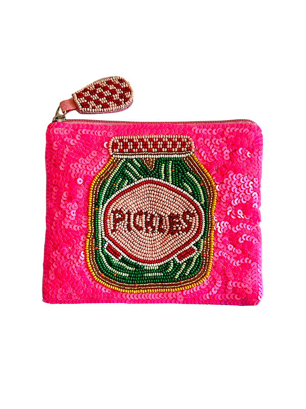 Beaded Sequin Coin Purse: Pickles